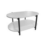 Mesa de Centro Kenia Blanco y Negro 81x38cm Ovalado