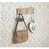 Perchero Fine Madera Natural 9x38cm con Tres Ganchos para Pared