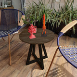 Mesa Auxiliar Dallas Café y Negro 45x46cm Cuadrada