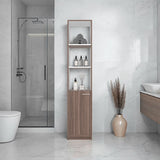 Mueble Auxiliar para Baño Bath Avellana y Blanco 33x162.2cm con Cuatro Entrepaños