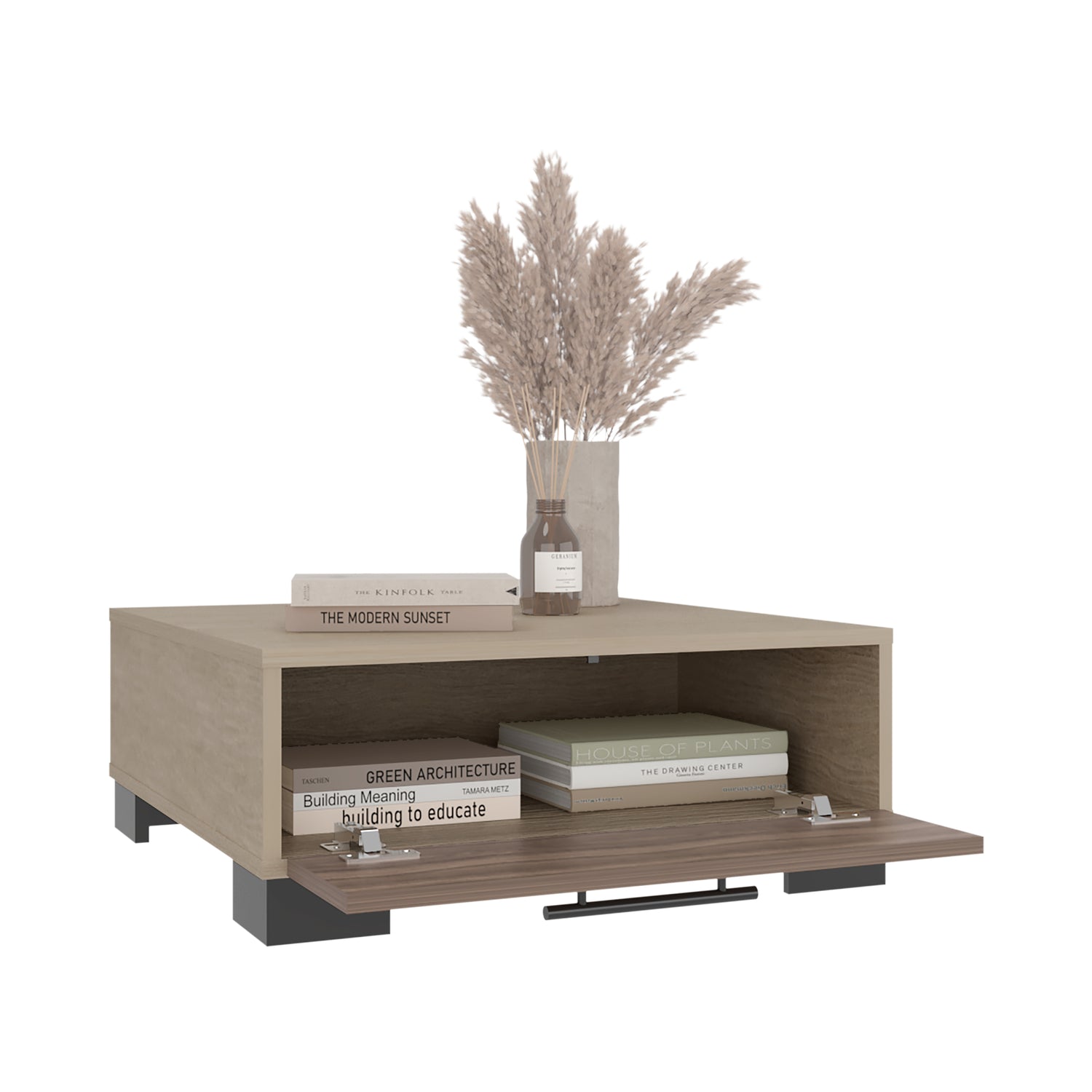 Mesa de Centro Marsella Cartagena y Avellana 60x23.8cm Cuadrado con Patas