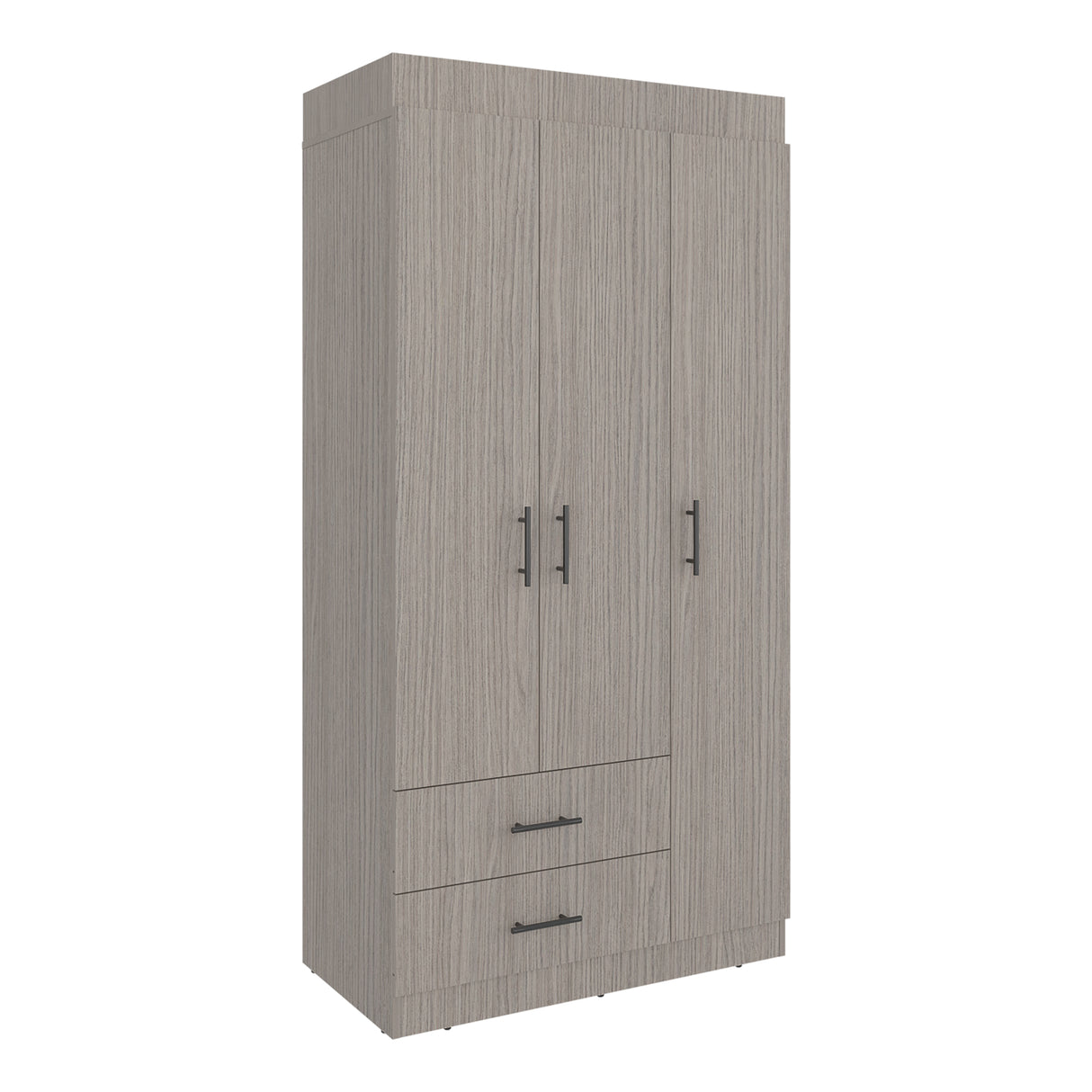 Closet Houston Positano y Wengue 90x180cm con Tres Puertas y con Dos Cajones