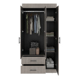 Closet Houston Positano y Wengue 90x180cm con Tres Puertas y con Dos Cajones