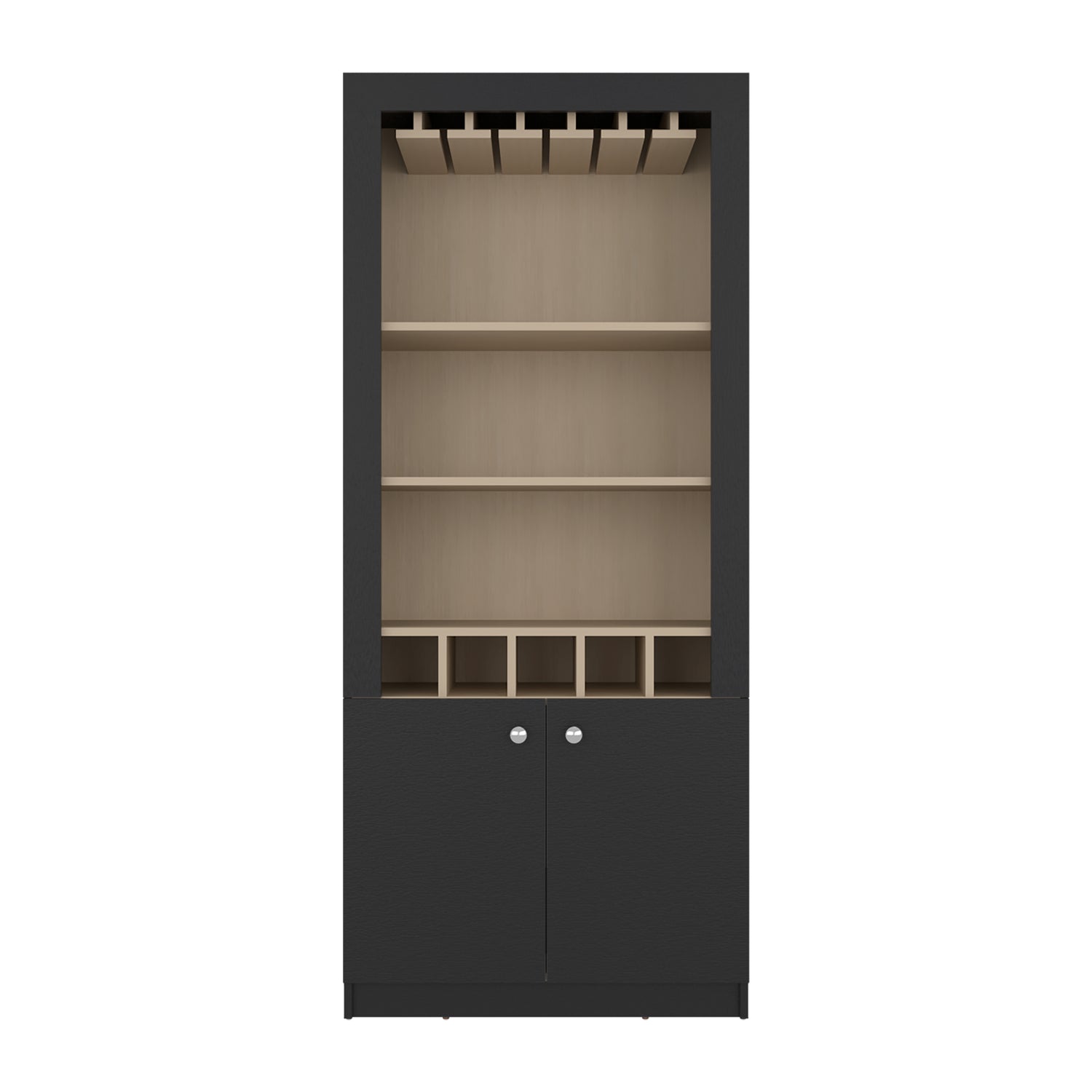 Bar Bellegio Wengue Cartagena 75x175cm con Cinco Portacopas y con Cinco Portabotellas