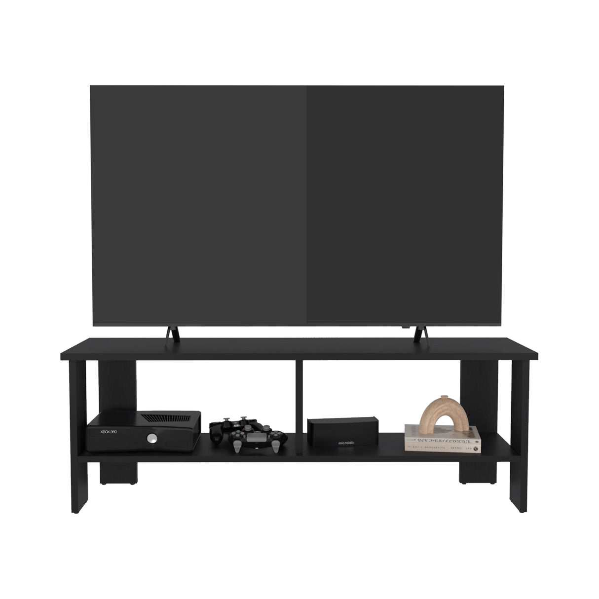 Mesa para TV Navia Plus Wengue 120.3x41.9cm para TV Hasta 55 Pulgadas con Dos Compartimientos