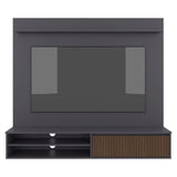 Combo Panel TV Bowie Plomo y Estantería Home E1 Avellana - Bylmo