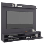Panel de TV Bowie Plomo 162x143cm Flotante Para TV Hasta 65 Pulgadas con Dos Compartimientos y con Ranura para Cables