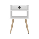 Mesa Noche Didi Blanco USB - Bylmo