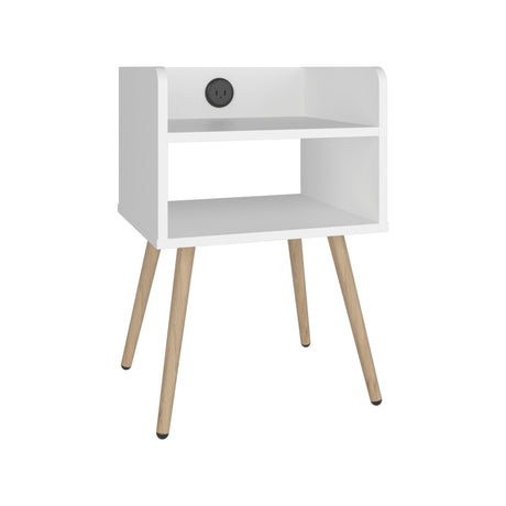 Mesa Noche Didi Blanco USB - Bylmo