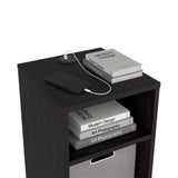Mesa Auxiliar Mercer Wengue 30.4x48.4cm Rectangular con Dos Compartimientos y con Conector de Carga USB