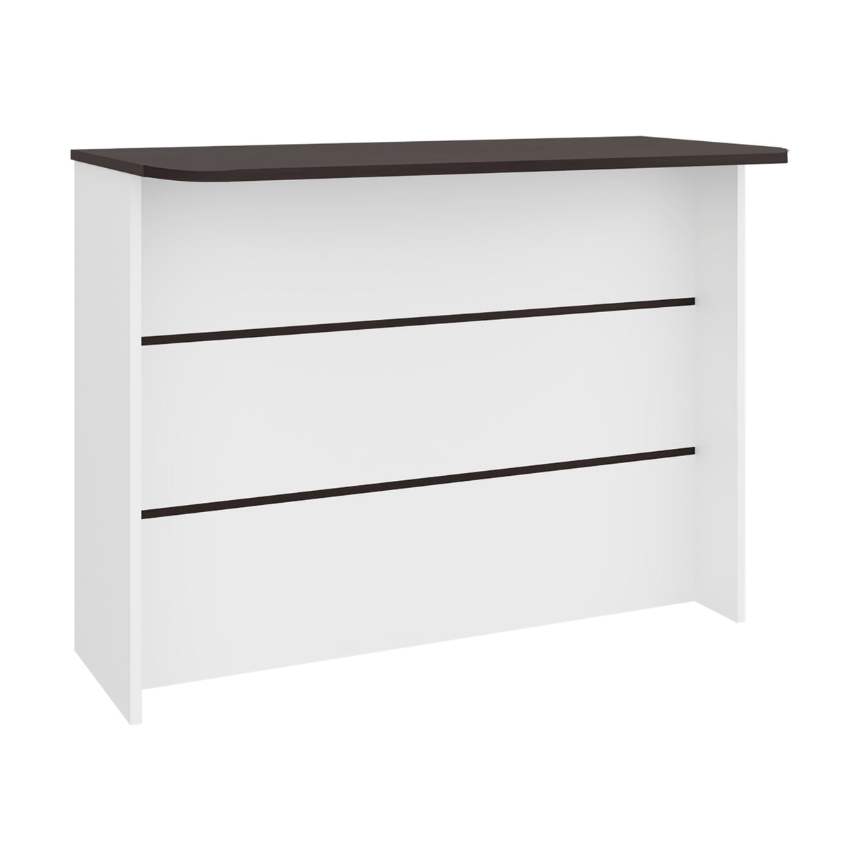 Isla de Cocina Fendi Blanco y Wengue 120x90cm con Dos Compartimientos y Dos Entrepaños