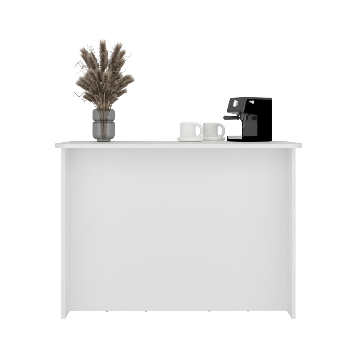 Isla de Cocina Fendi Blanco 120x90cm con Dos Compartimientos y Dos Entrepaños