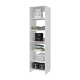 Closet Independiente Blanco 55.8x213.4cm con Cuatro Entrepaños y Seis Compartimientos