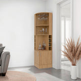 Bar Beijing Fresno 46.9x180.6cm con Tres Compartimientos y con Ocho Portabotellas