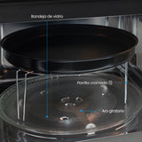 Horno Microondas Challenger Negro 49.5x29cm de 28 Litros con Función Airfryer