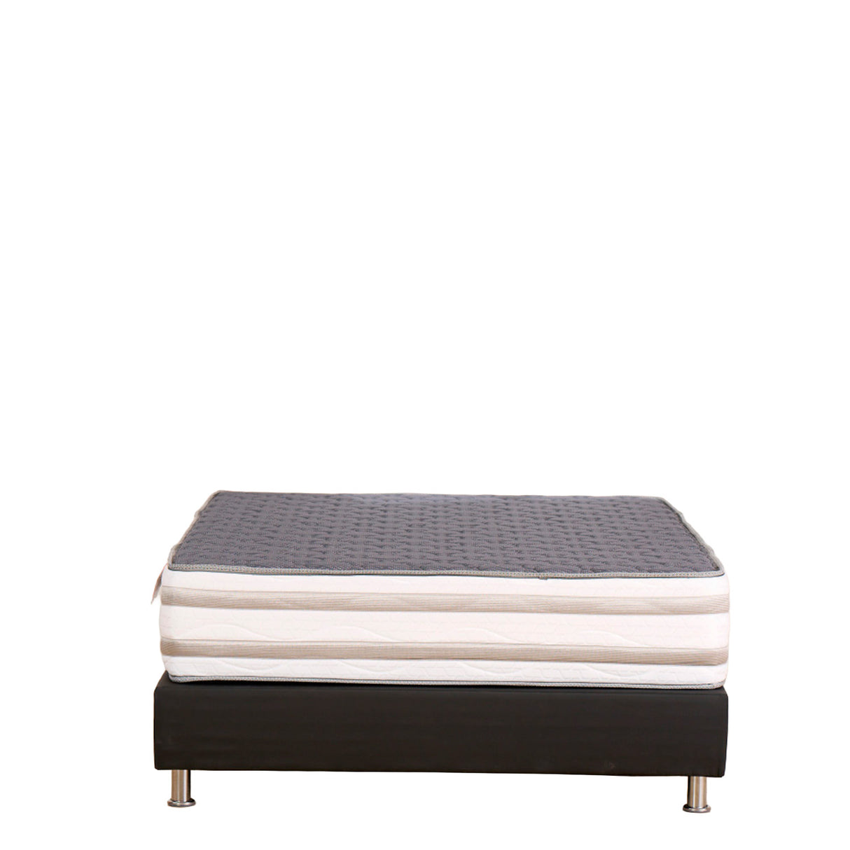Colchón Moserrate Gris y Blanco King 200 X 200 Cm Ortopedico Firme de Espuma y Doble Faz