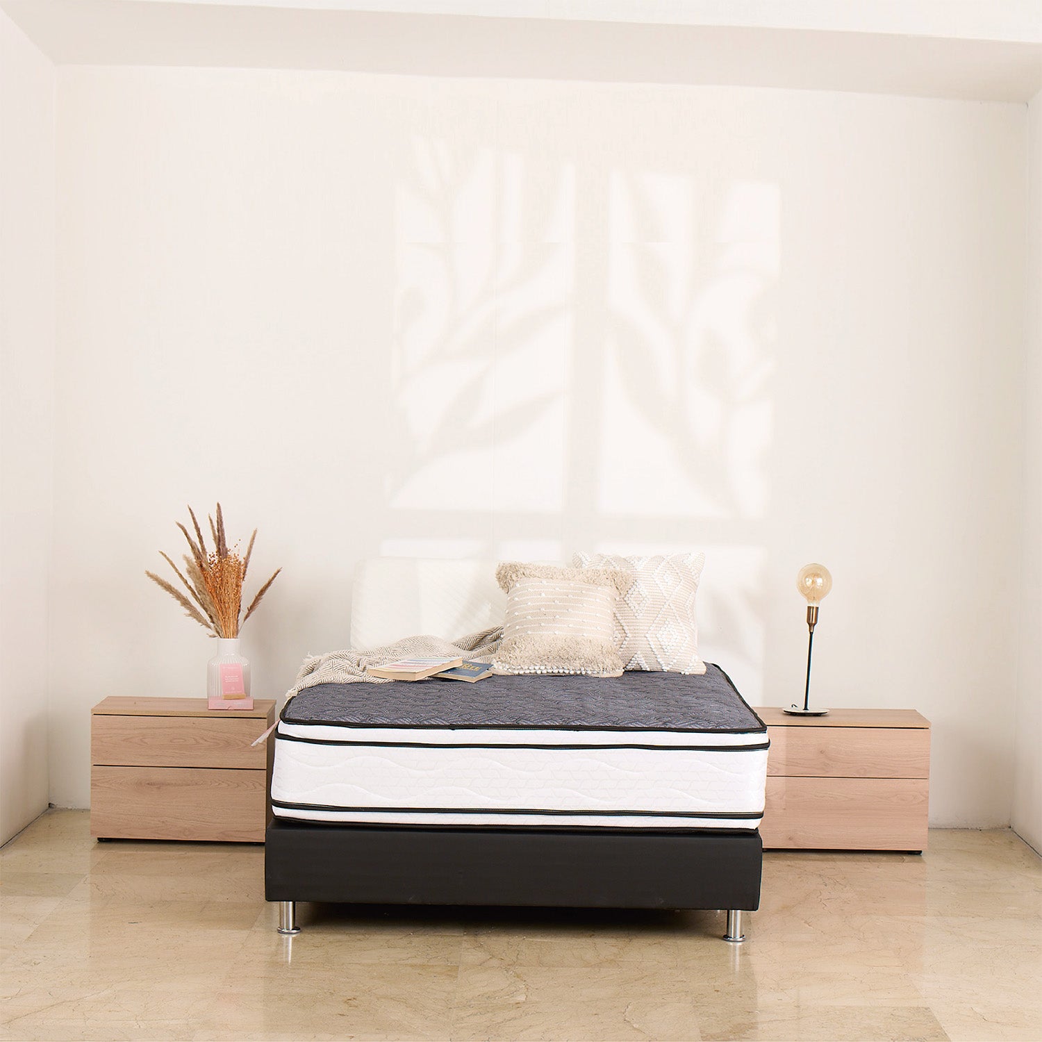 Colchón Andes Resor Gris y Blanco Sencillo 100 X 190 Cm Ortopedico Medio Suave de Resortes y Doble Faz