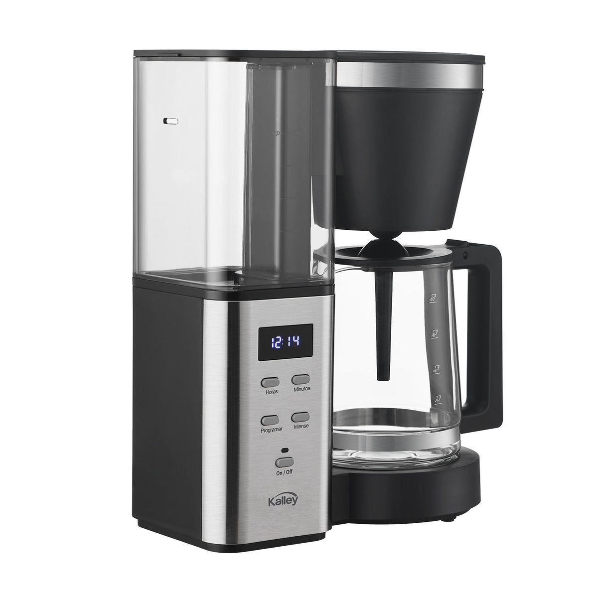 Cafetera Digital Kalley Negro 32.5x35.8cm para Diez Tazas con Sistema Antigoteo