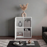 Librero Blanco 59.9x77cm Rectangular con Dos Compartimientos