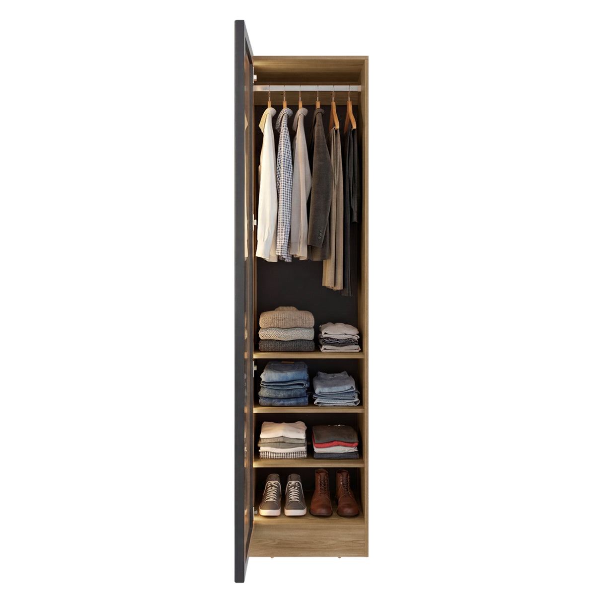 Closet Tolum Fresno Europeo 50x200cm False con una Puerta y Cuatro Compartimientos