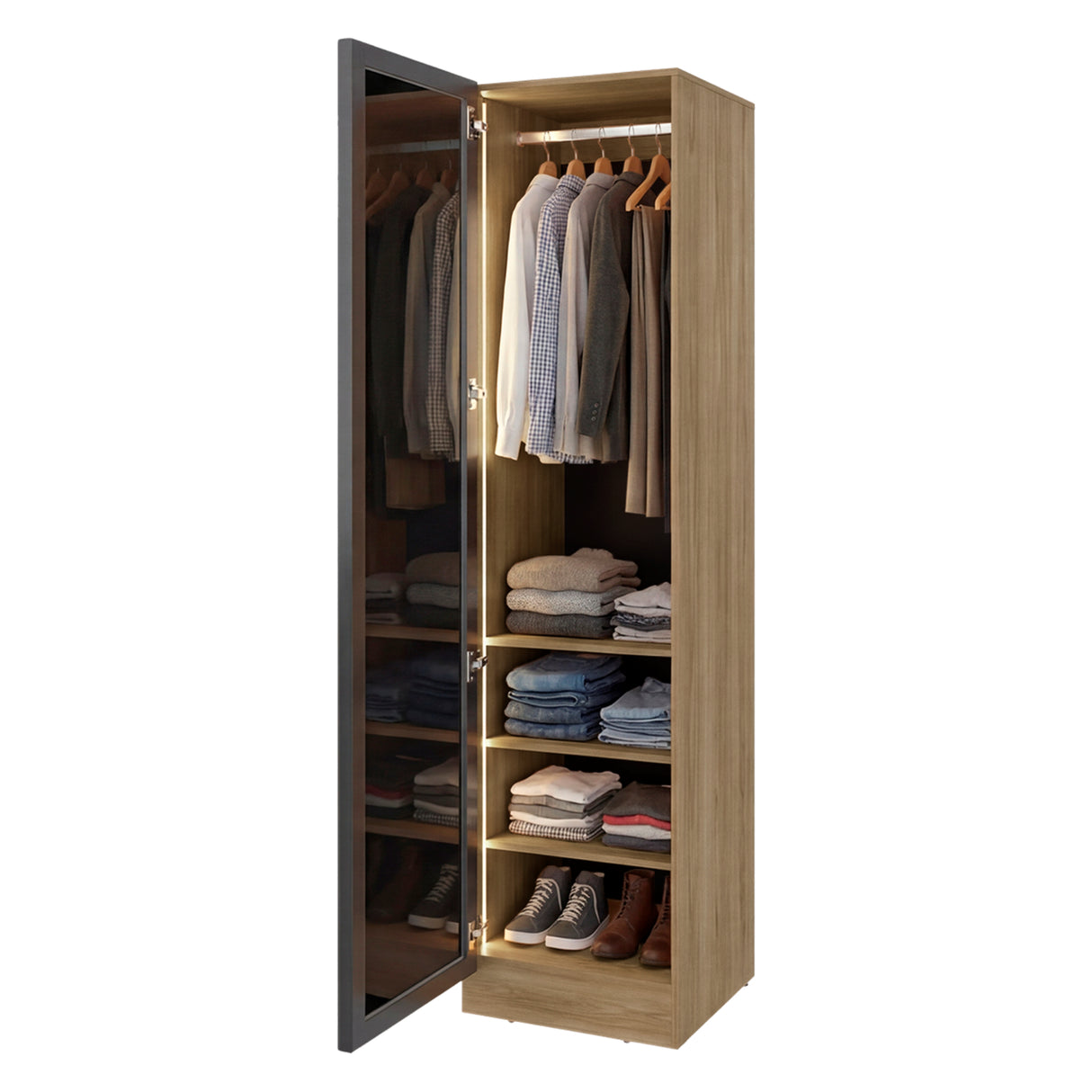 Closet Tolum Fresno Europeo 50x200cm False con una Puerta y Cuatro Compartimientos