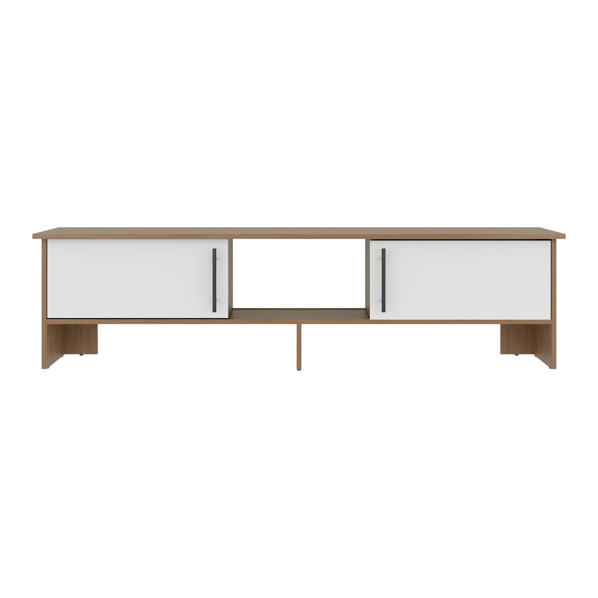 Rack de TV Dago Fresno Europeo y Blanco 160x41.8cm para TV Hasta 65" Pulgadas con Un Compartimiento