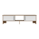 Rack de TV Dago Fresno Europeo y Blanco 160x41.8cm para TV Hasta 65" Pulgadas con Un Compartimiento