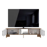 Rack de TV Dago Fresno Europeo y Blanco 160x41.8cm para TV Hasta 65" Pulgadas con Un Compartimiento
