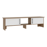 Rack de TV Dago Fresno Europeo y Blanco 160x41.8cm para TV Hasta 65" Pulgadas con Un Compartimiento