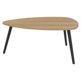 Mesa de Centro Narvik Fresno Europeo 74.1x31.5cm Ovalado con Patas