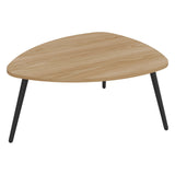 Mesa de Centro Narvik Fresno Europeo 74.1x31.5cm Ovalado con Patas