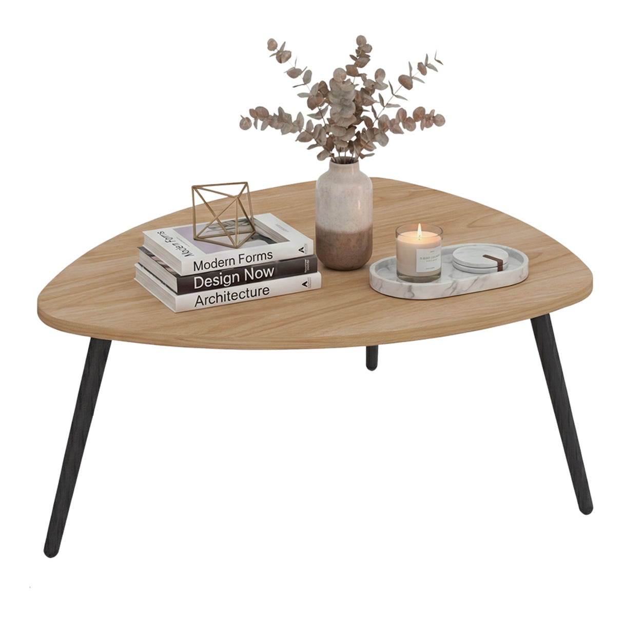 Mesa de Centro Narvik Fresno Europeo 74.1x31.5cm Ovalado con Patas
