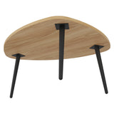 Mesa de Centro Narvik Fresno Europeo 74.1x31.5cm Ovalado con Patas