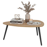 Mesa de Centro Narvik Fresno Europeo 74.1x31.5cm Ovalado con Patas