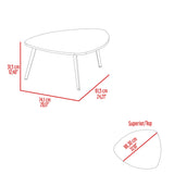 Mesa de Centro Narvik Fresno Europeo 74.1x31.5cm Ovalado con Patas