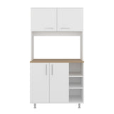Alacena Blanco y Fresno Europeo 95x180cm con Cuatro Puertas