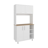 Alacena Blanco y Fresno Europeo 95x180cm con Cuatro Puertas
