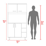 Alacena Blanco y Fresno Europeo 95x180cm con Cuatro Puertas