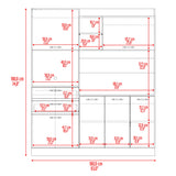 Alacena Cinnamon Fresno Europeo y Blanco 160x190cm con Seis Puertas y con Dos Cajones