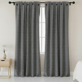 Cortina Jacquard Gris Oscuro 270x215cm Doble Faz de Simbolos Geometricos