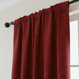 Cortina Jacquard Vinotinto 270x215cm Doble Faz de Simbolos Geometricos