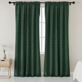 Cortina Jacquard Verde Oscuro 270x215cm Doble Faz de Simbolos Geometricos