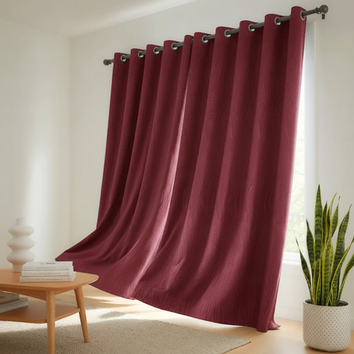 Cortina Blackout Vinotinto 280x220cm Doble Faz Acústica de Lineas