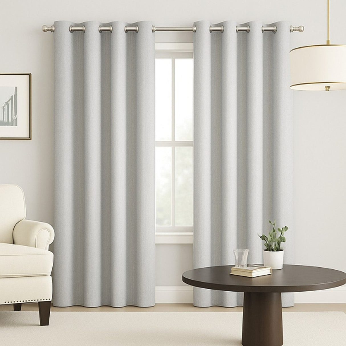Cortina Semiblackout Gris Claro 270x200cm Doble Faz Fondo Entero