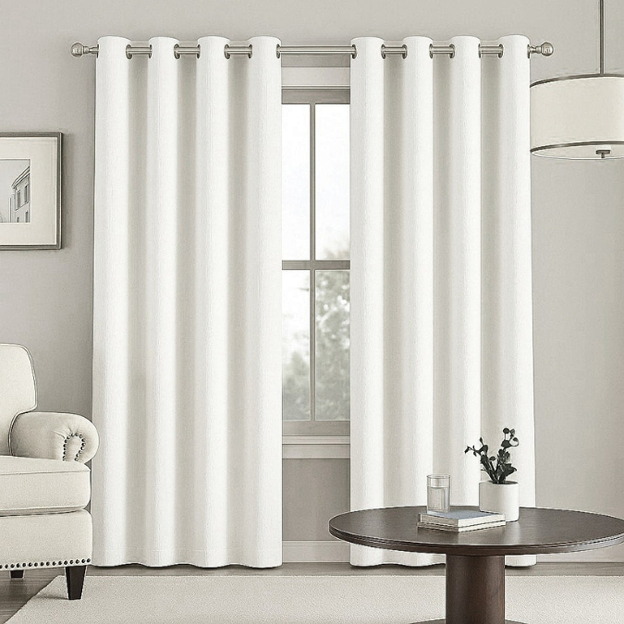 Cortina Semiblackout Blanco 270x200cm Doble Faz Fondo Entero