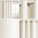 Cortina Semiblackout Beige Marfil 270x200cm Doble Faz Fondo Entero