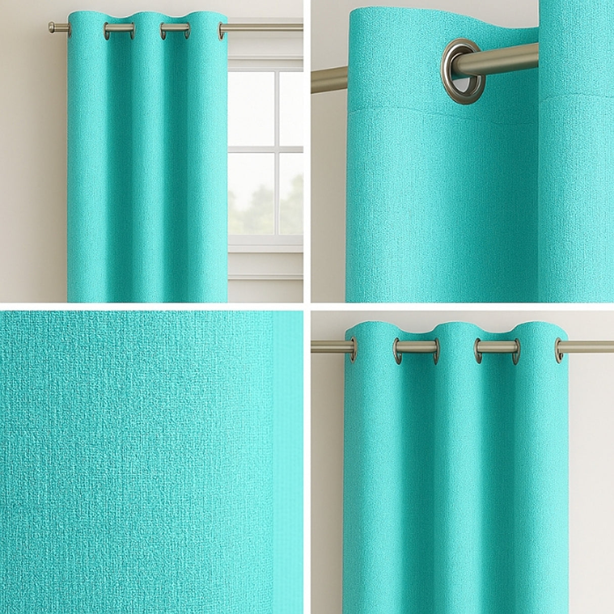 Cortina Semiblackout Aguamarina 270x200cm Doble Faz Fondo Entero