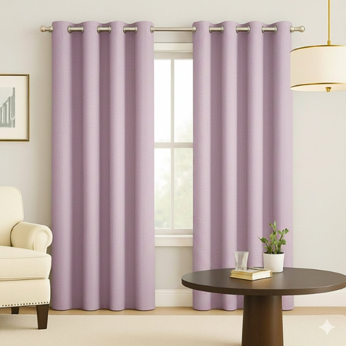 Cortina Semiblackout Lila 270x200cm Doble Faz Fondo Entero