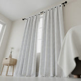 Cortina Jacquard Tradicional Blanco 270x215cm Doble Faz de Simbolos Geometricos