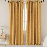 Cortina Jacquard Tradicional Dorado 270x215cm Doble Faz de Simbolos Geometricos